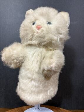 VTG 24k Special Effects Polar Puff Tanya Cream Gray Cat Hand Puppet 1985 N.4681